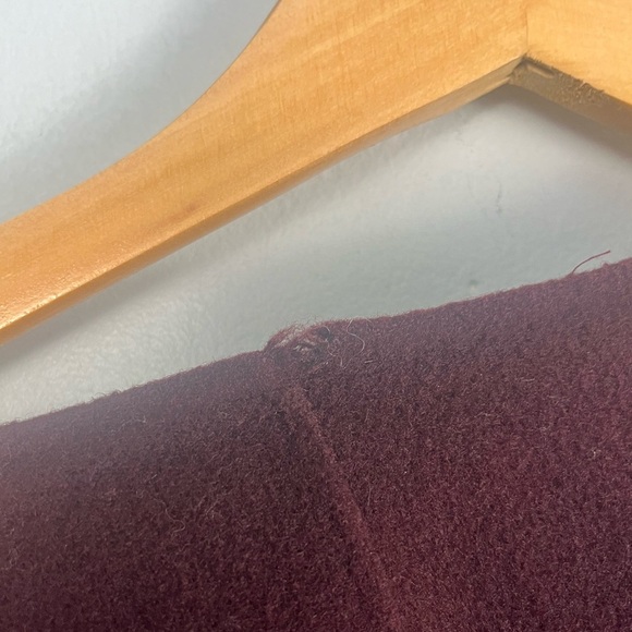 Talbots Burgundy Purple Boiled Wool Zip Blazer Jacket size 1X petite - Picture 6 of 7